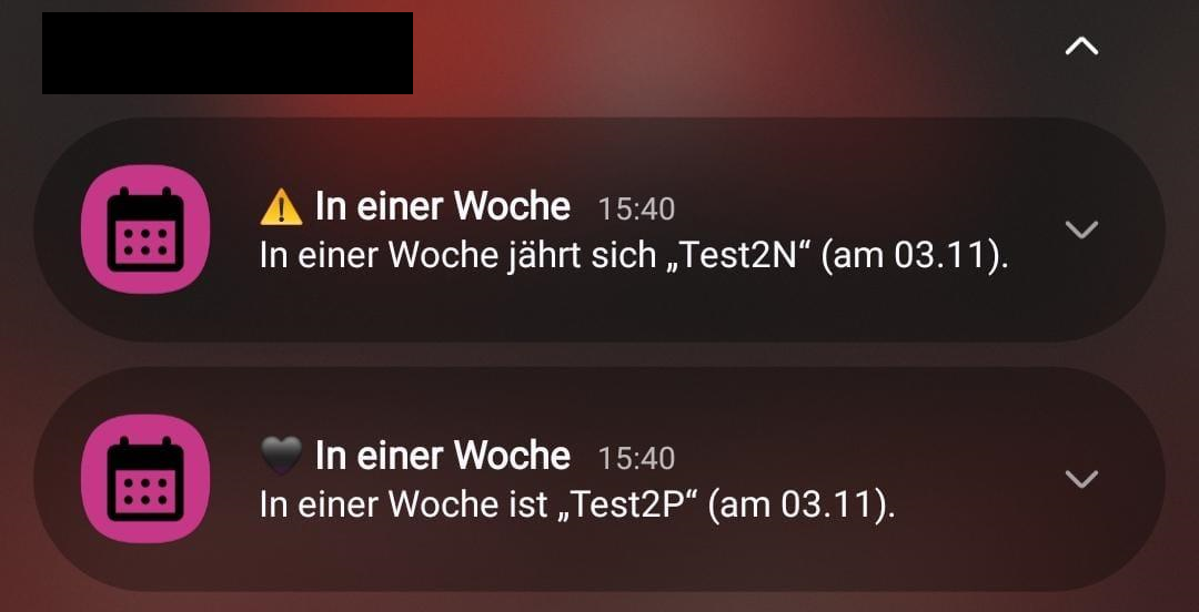 push-notification for upcoming important dates