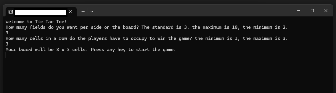 define the boardsize and number of connected cells